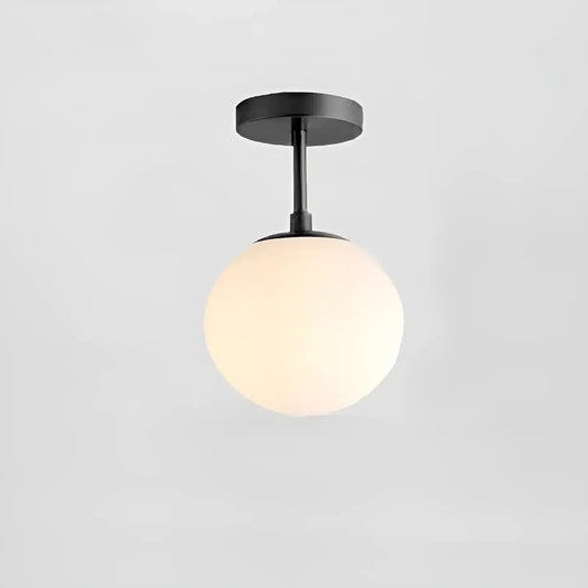 Plafonnier LED boule en pierre de verre pour salon - Luminenza - Noir