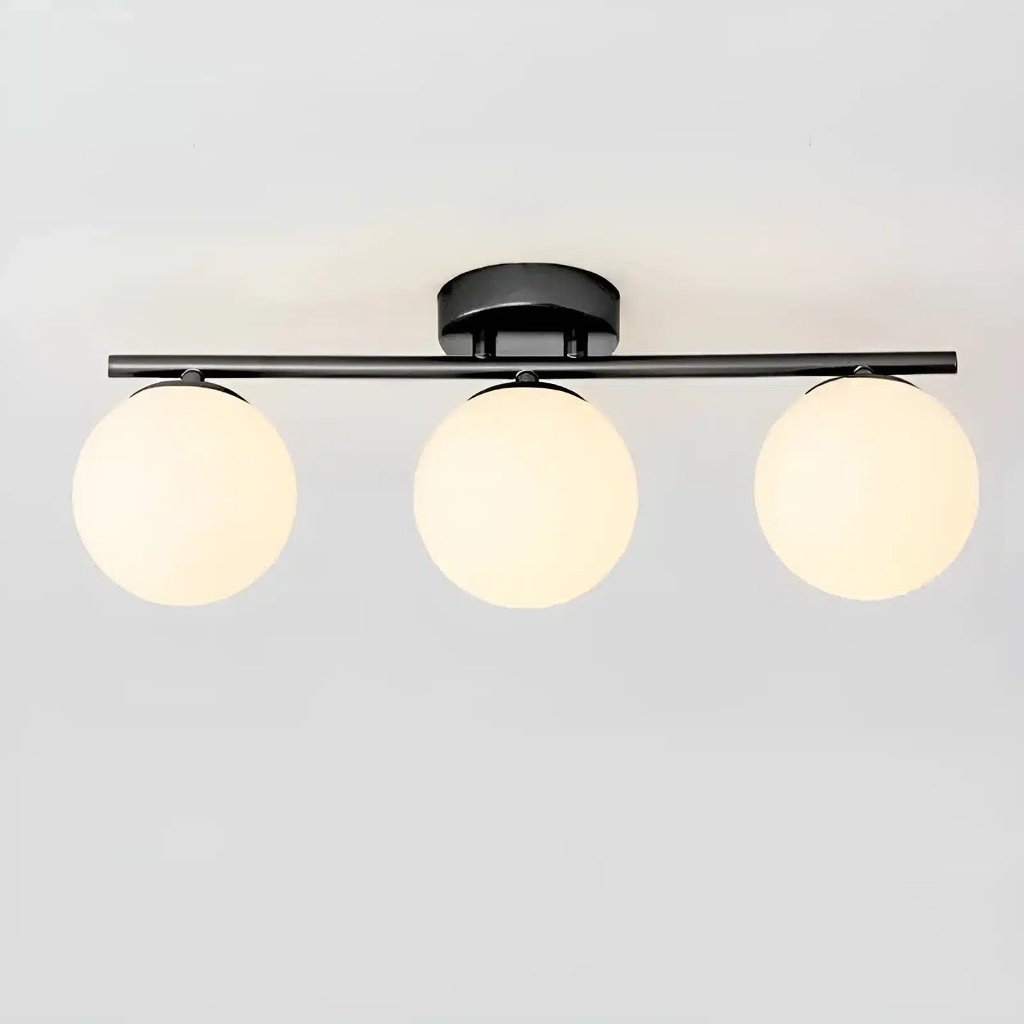 Plafonnier LED boule en pierre de verre pour salon - Luminenza - Noir