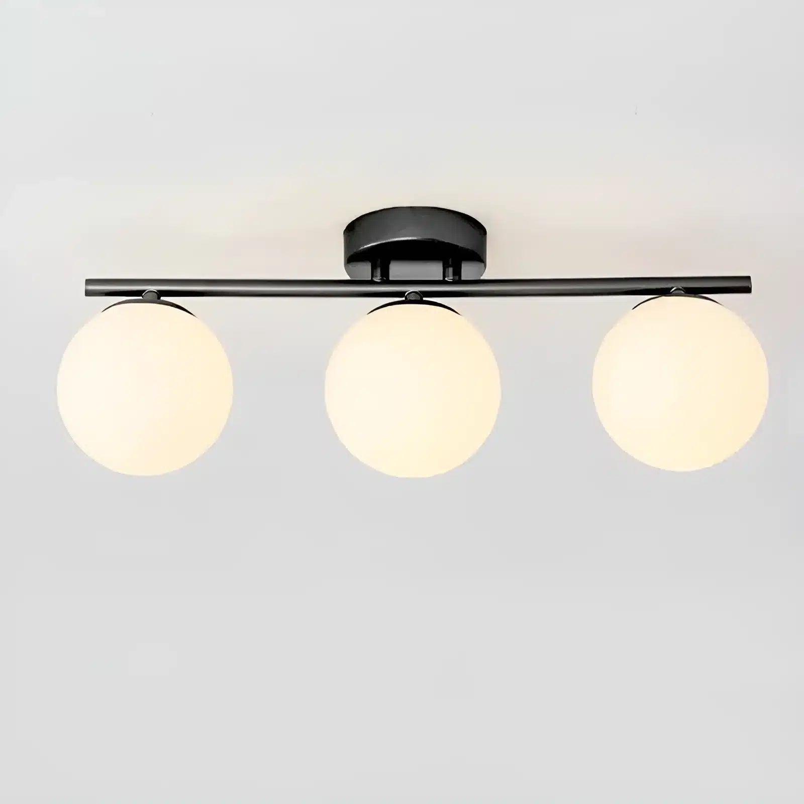 Plafonnier LED boule en pierre de verre pour salon - Luminenza - Noir