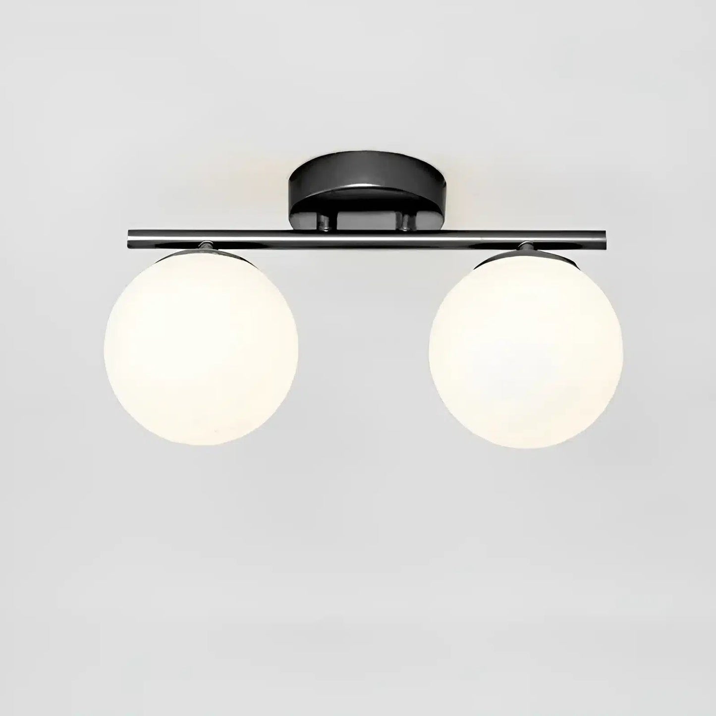 Plafonnier LED boule en pierre de verre pour salon - Luminenza - Noir