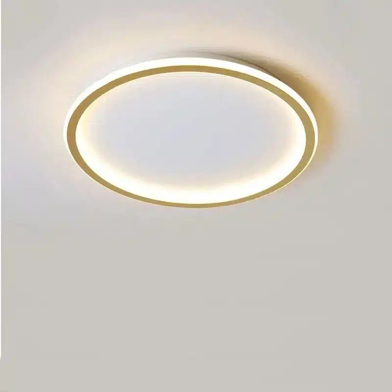 Plafonnier LED Circulaire en aluminium, fer et acrylique en différentes tailles - Luminenza - Doré