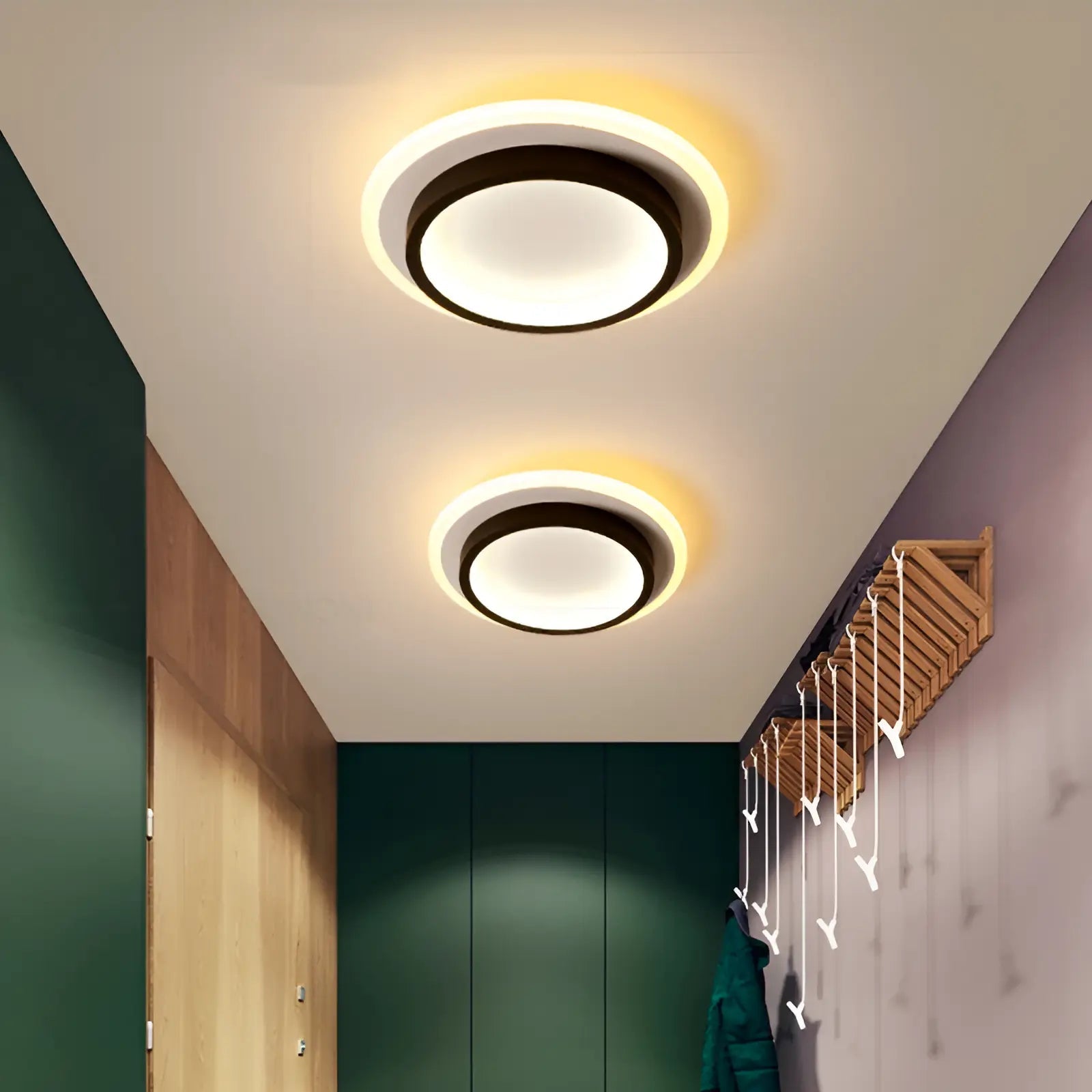 Plafonnier LED couronne de lumière pour salon - Luminenza - Noir