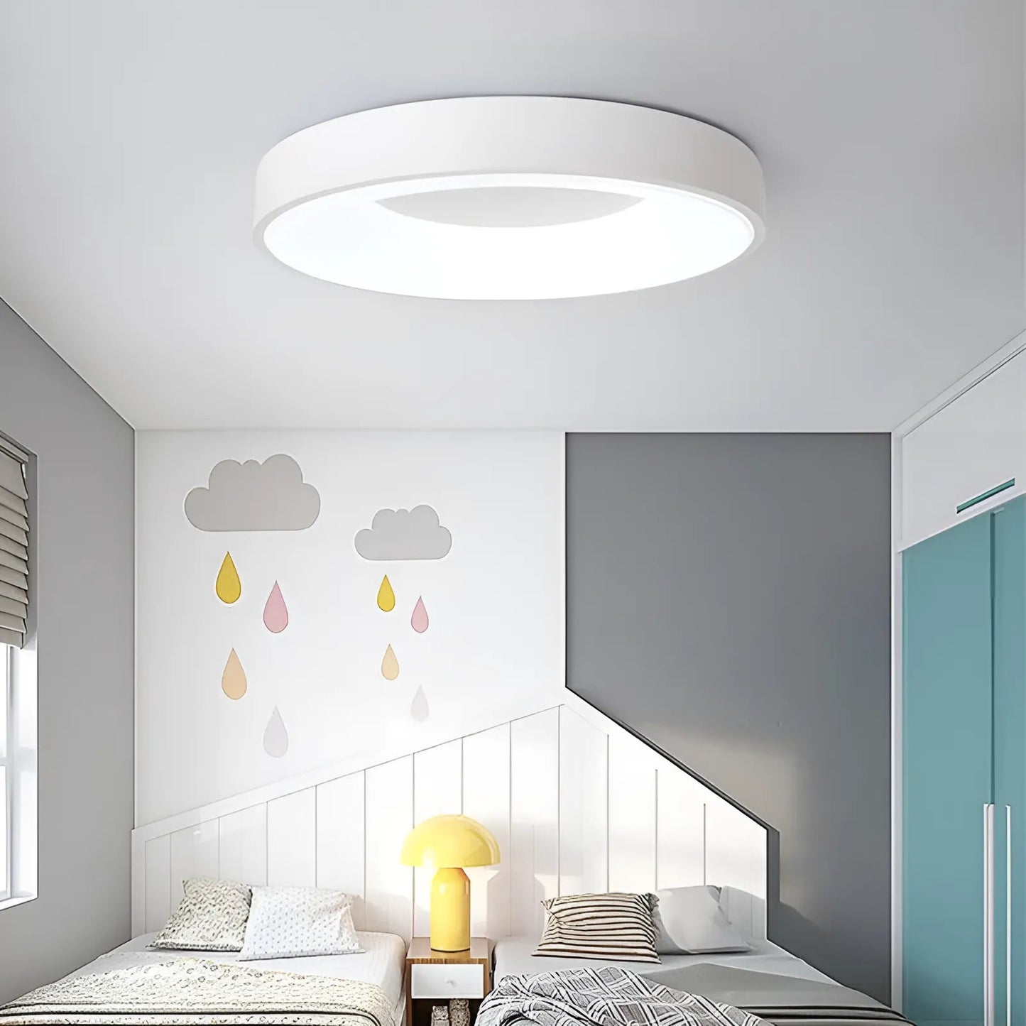 Plafonnier LED en forme d'anneau pour salon - Luminenza - Blanc