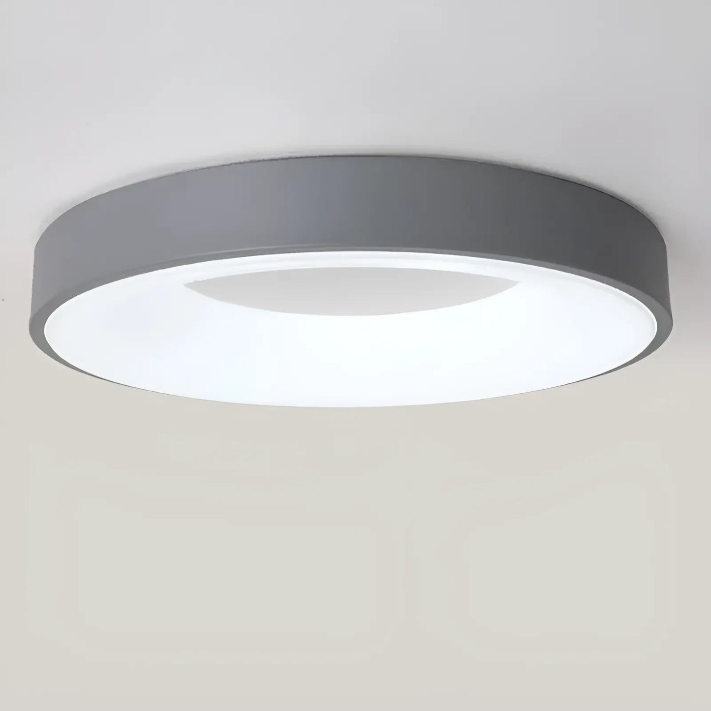 Plafonnier LED en forme d'anneau pour salon - Luminenza - Gris