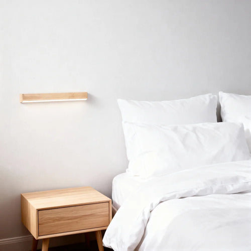 Plafonnier LED en forme de bande lumineuse pour salon - Luminenza - Bois