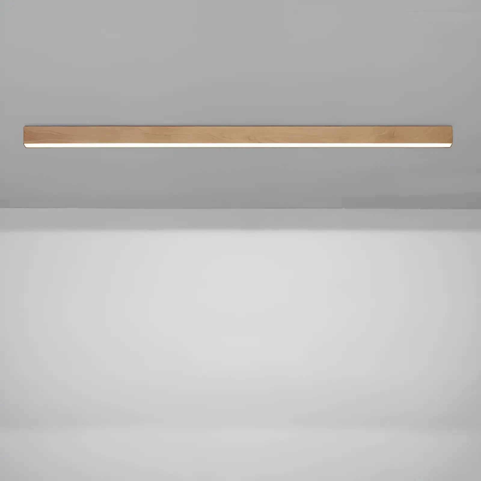 Plafonnier LED en forme de bande lumineuse pour salon - Luminenza - Bois