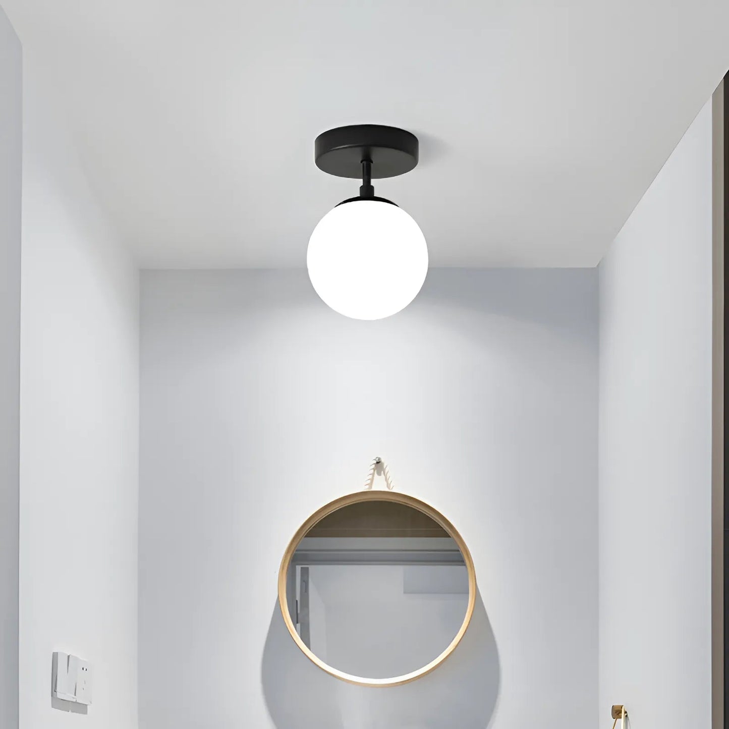 Plafonnier LED en forme de boule lumineuse pour salon - Luminenza - Blanc