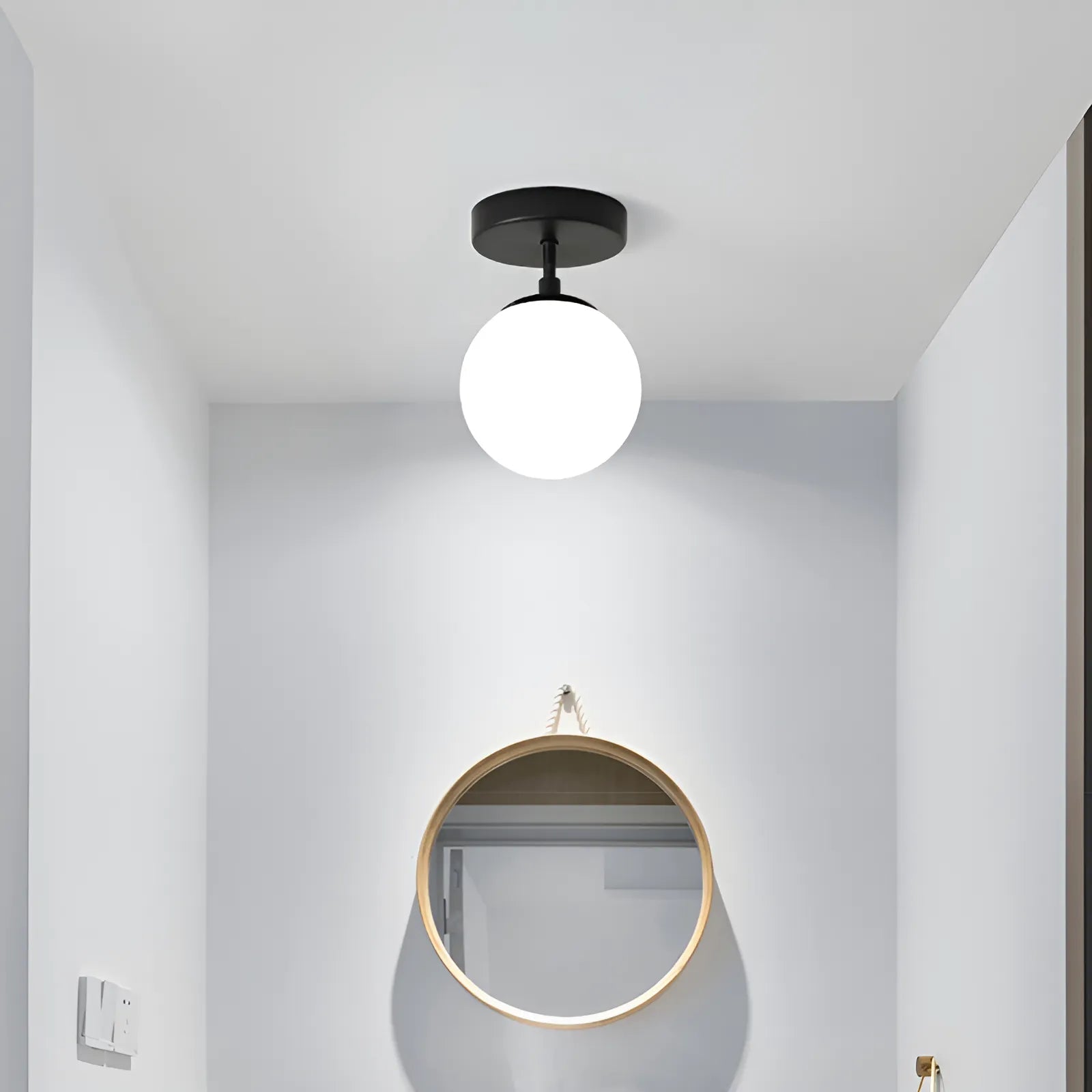 Plafonnier LED en forme de boule lumineuse pour salon - Luminenza - Blanc