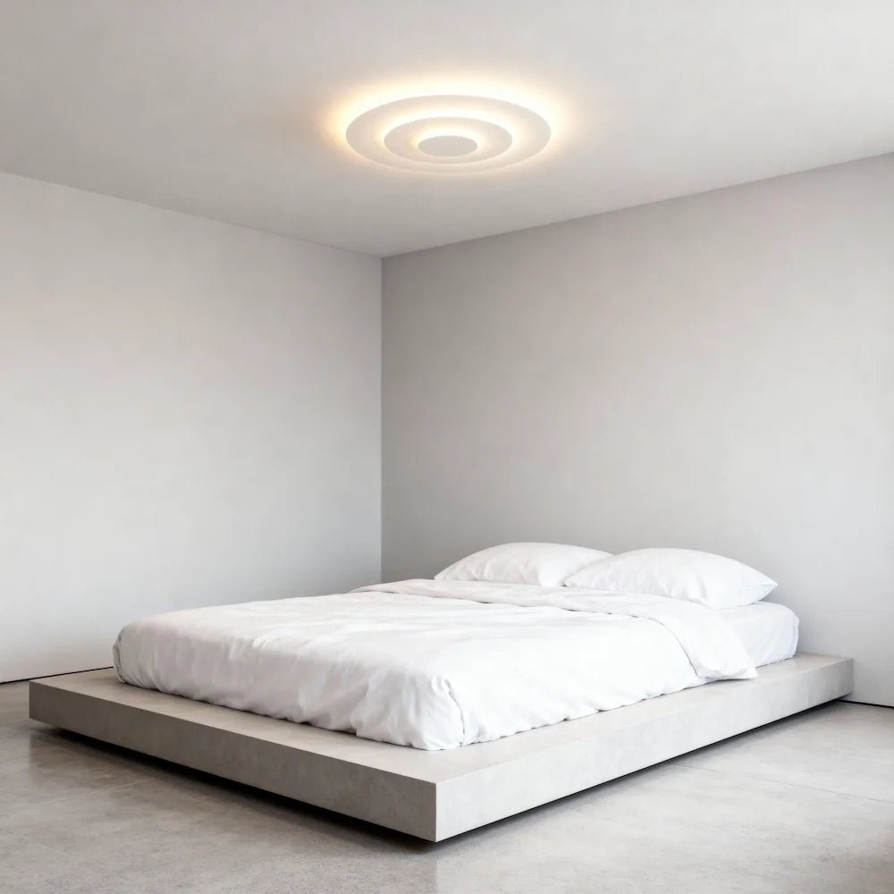 Plafonnier LED en forme de série d'éclats asymétriques pour chambre - Luminenza - Blanc