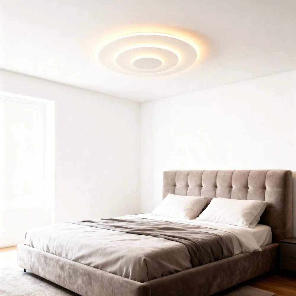 Plafonnier LED en forme de série d'éclats asymétriques pour chambre - Luminenza - Blanc