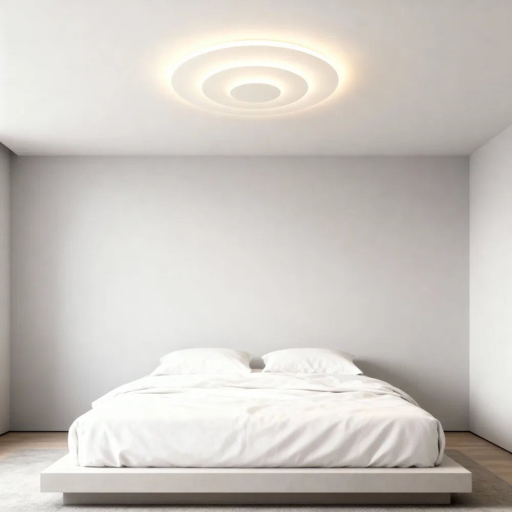 Plafonnier LED en forme de série d'éclats asymétriques pour chambre - Luminenza - Blanc