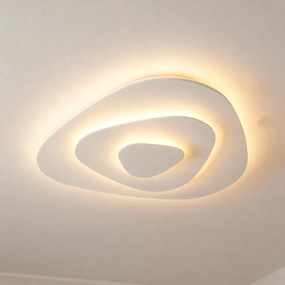 Plafonnier LED en forme de série d'éclats asymétriques pour chambre - Luminenza - Blanc