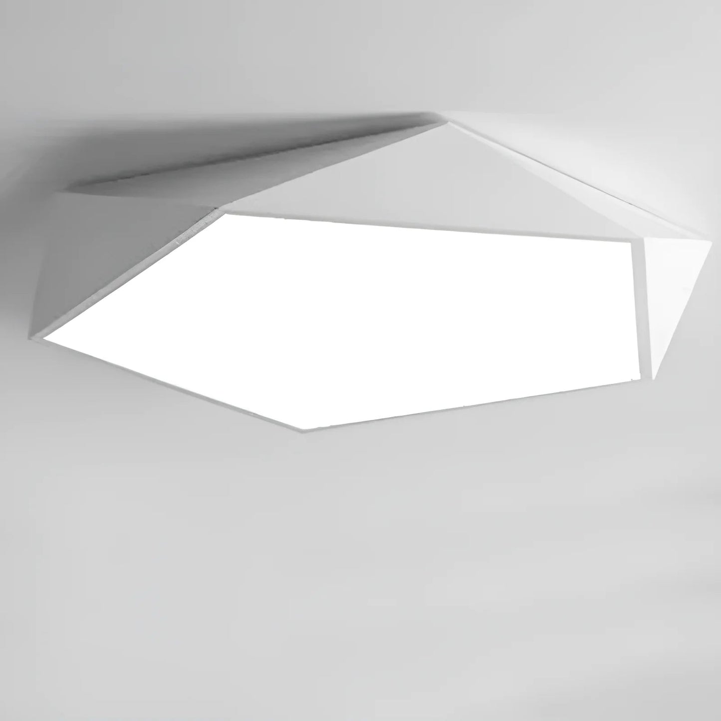 Plafonnier LED en forme d'hexagone irrégulier pour salon - Luminenza - Blanc