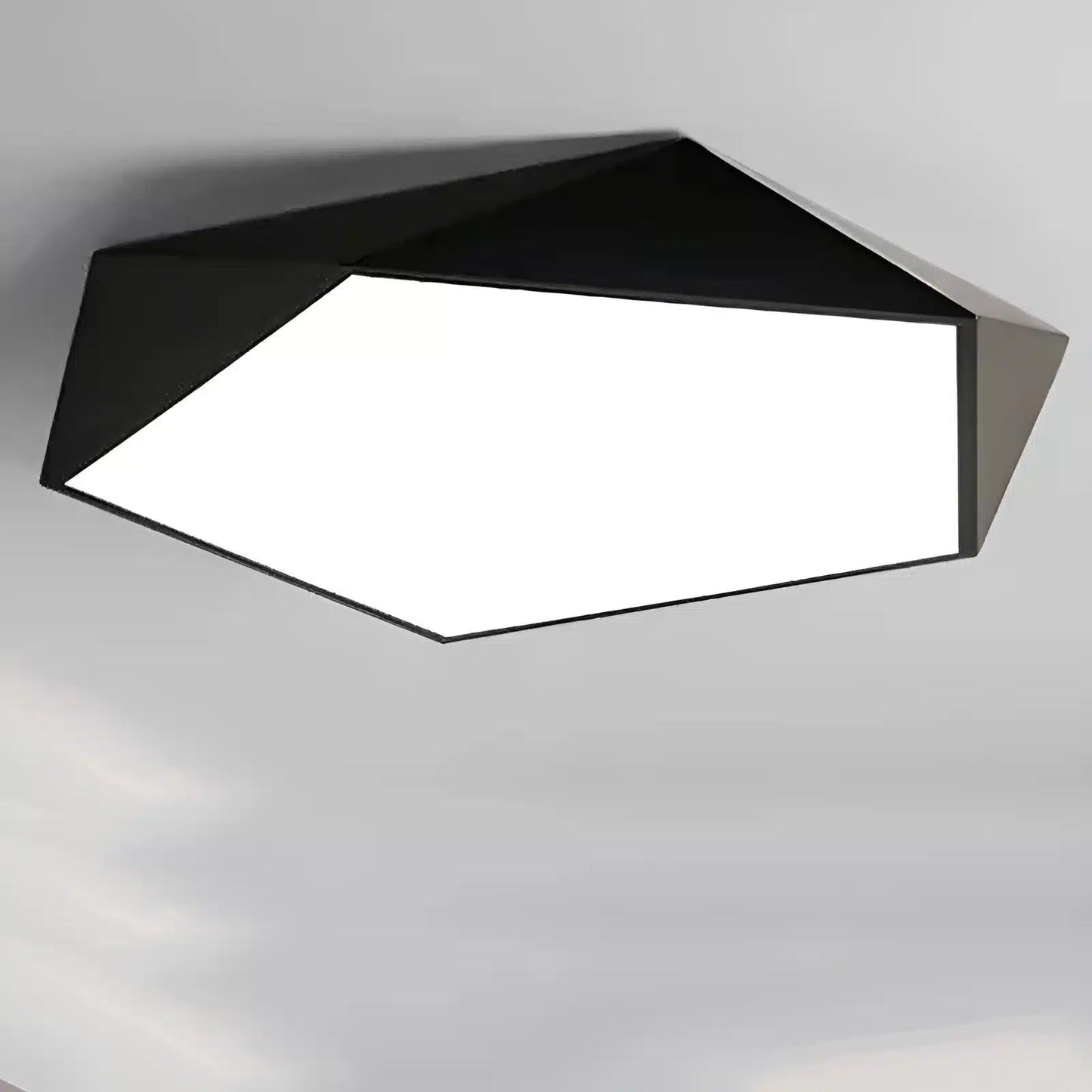 Plafonnier LED en forme d'hexagone irrégulier pour salon - Luminenza - Noir