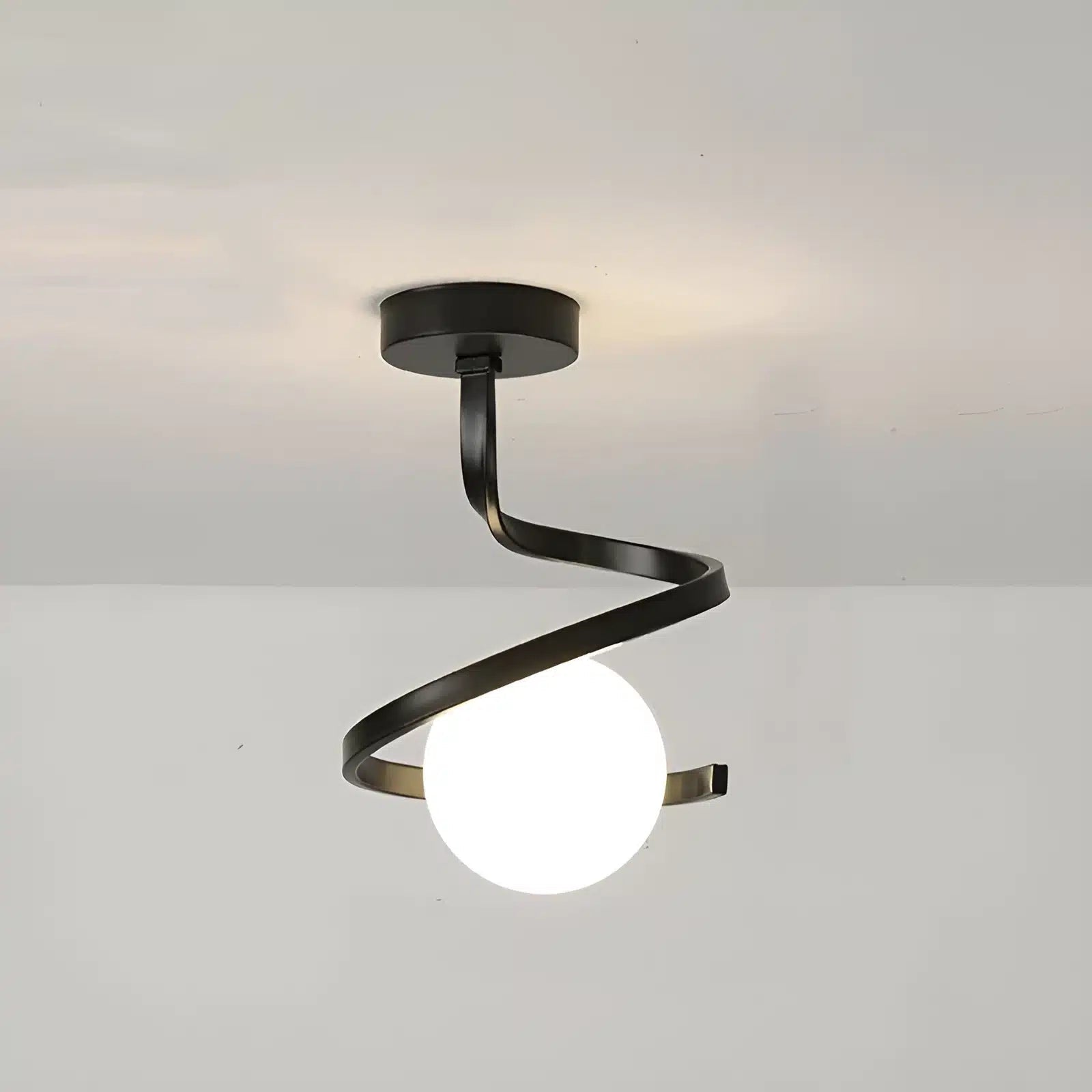 Plafonnier LED en globe de verre style Nordique pour salon - Luminenza - Noir