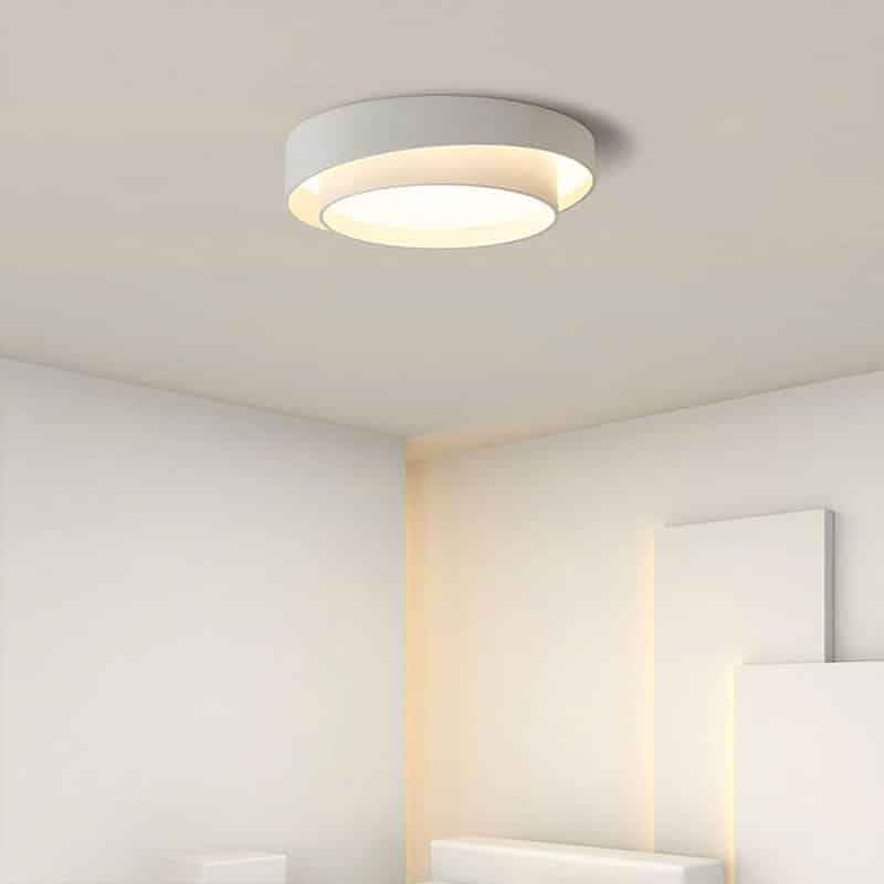 Plafonnier LED forme ronde simple et ultra fin au design moderne pour salon - Luminenza - Blanc