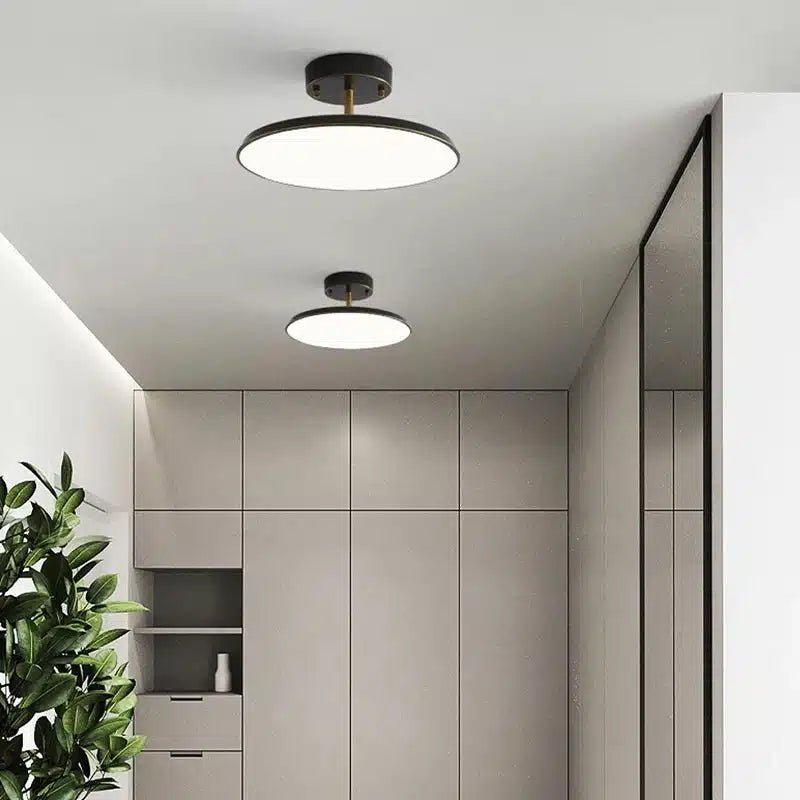 Plafonnier LED Moderne Disque Céleste en Cuivre et Acrylique pour salon - Luminenza - Doré