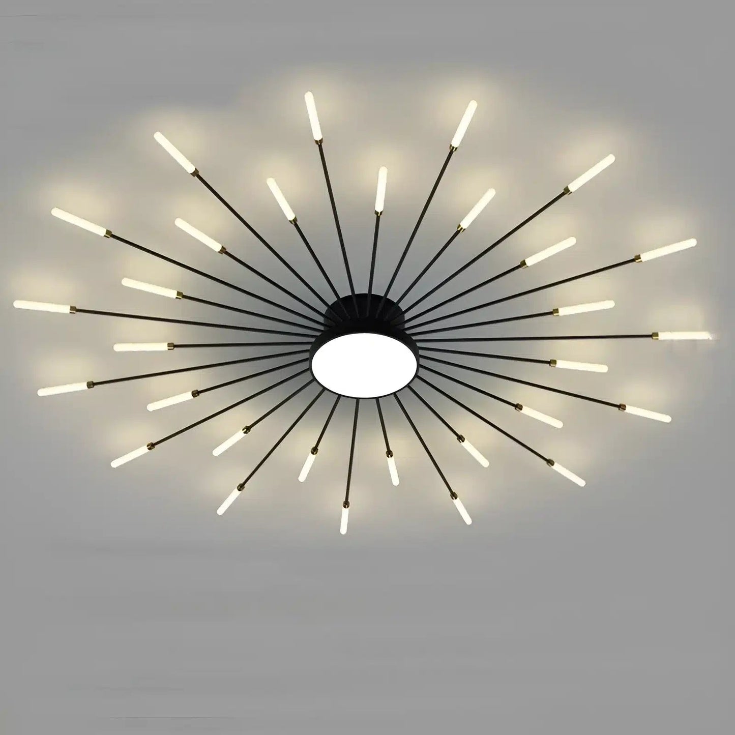 Plafonnier LED Moderne Effet Feux d'Artifice pour Salon - Luminenza - Noir