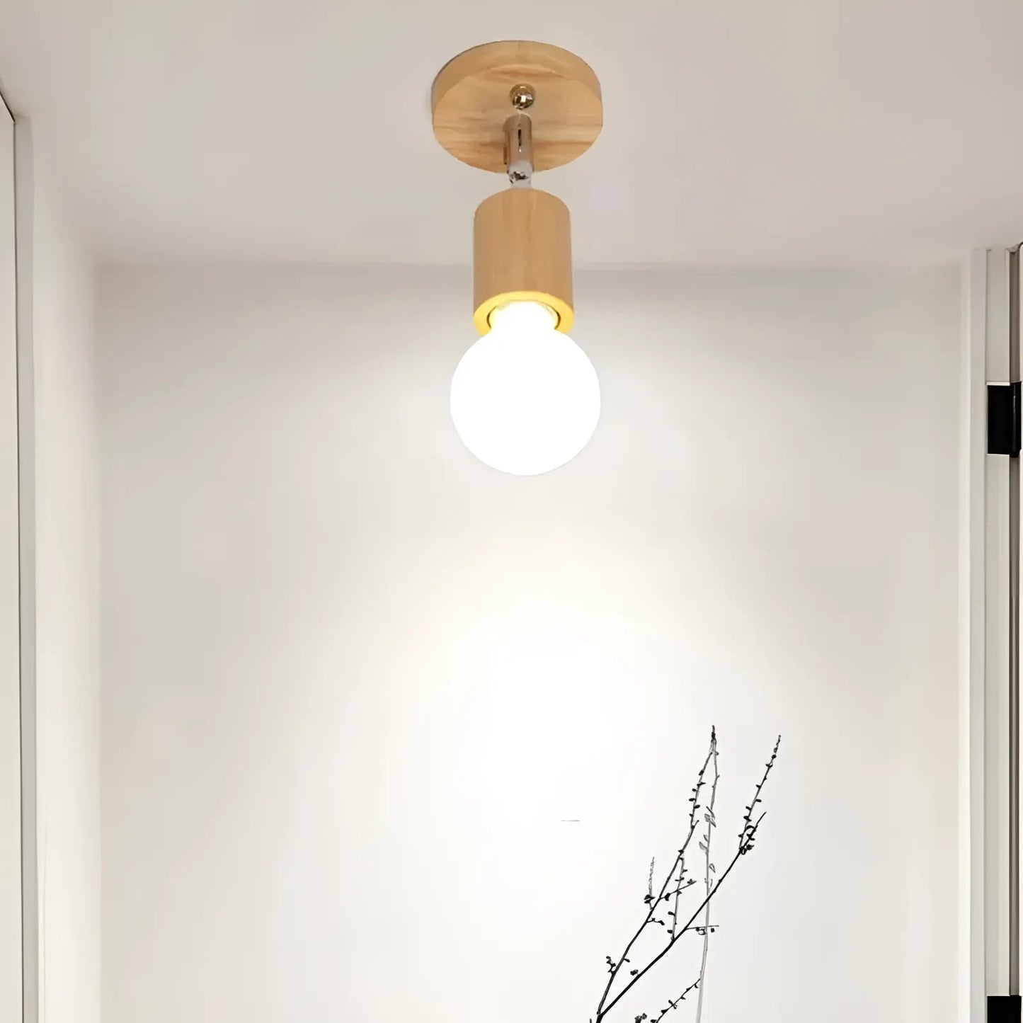 Plafonnier LED nordique avec support en bois - Luminenza - Bois