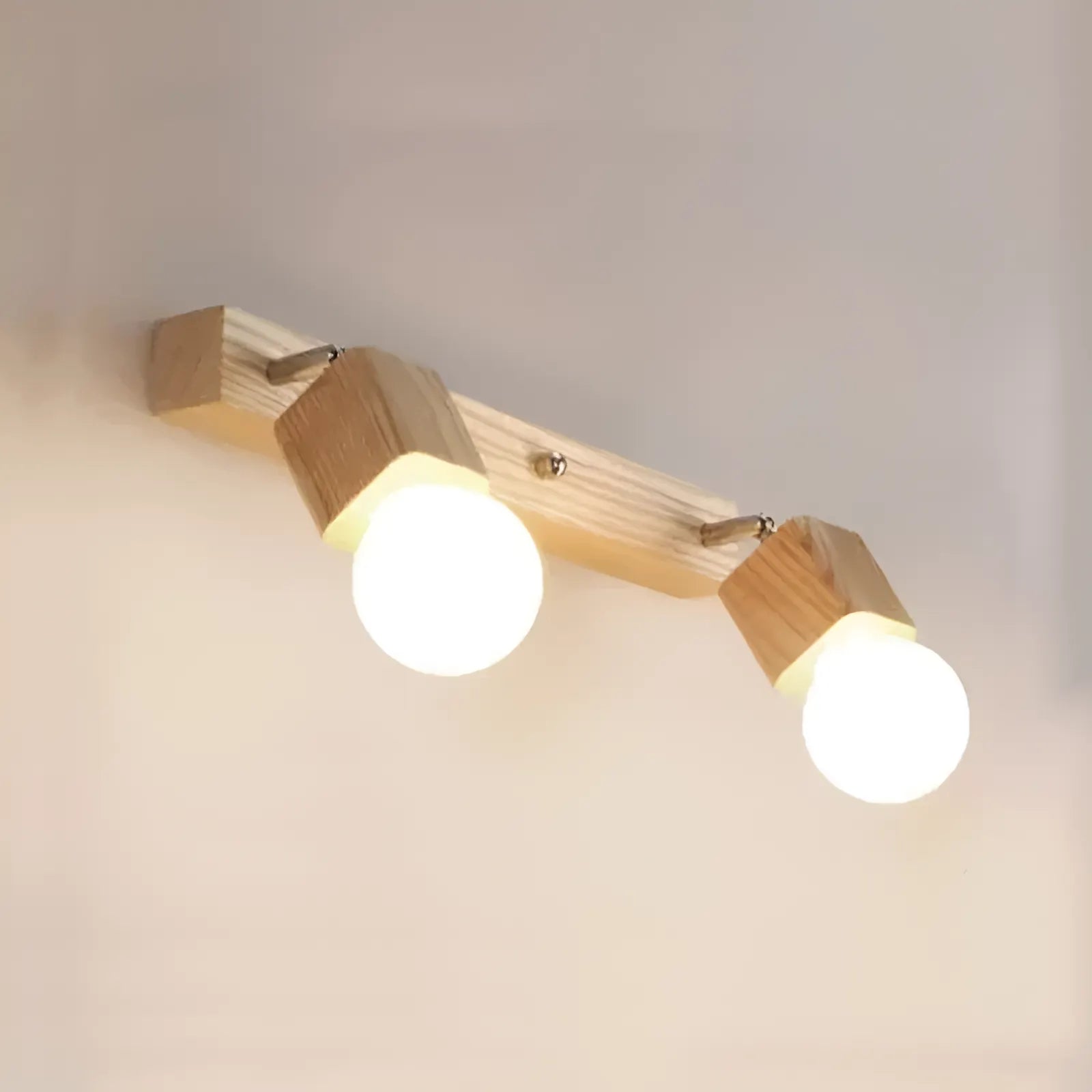 Plafonnier LED nordique avec support en bois - Luminenza - Bois