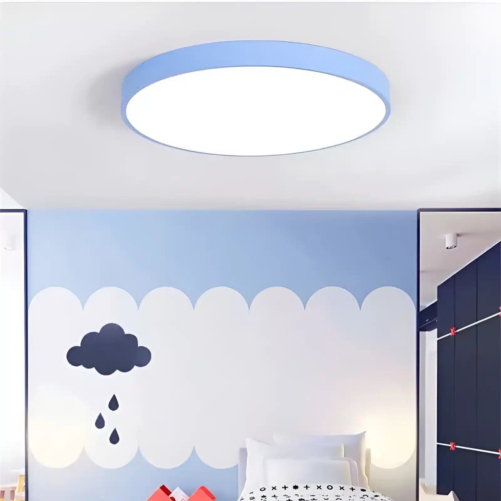 Plafonnier LED nordique circulaire pour salon - Luminenza - Blanc