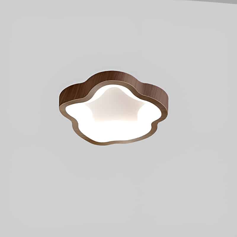 Plafonnier LED nordique en forme de nuage pour salon - Luminenza - Bois de noyer