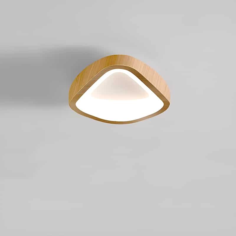 Plafonnier LED nordique en forme de triangle arrondi pour salon - Luminenza - Bois