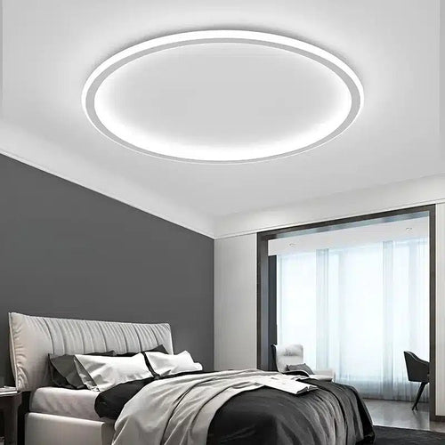 Plafonnier LED Rond et Simple au Design Nordique avec Lumière dimmable en différentes tailles - Luminenza - Blanc
