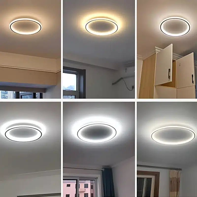 Plafonnier LED Rond et Simple au Design Nordique avec Lumière dimmable en différentes tailles - Luminenza - Blanc