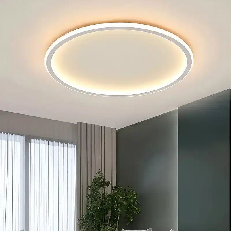 Plafonnier LED Rond et Simple au Design Nordique avec Lumière dimmable en différentes tailles - Luminenza - Blanc