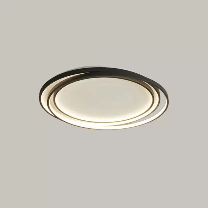 Plafonnier LED ultra fin au design moderne avec formes rondes entrelacées - Luminenza - Noir