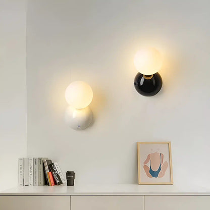 Applique Murale Boule Crème - Luminaire Décoratif d'Intérieur