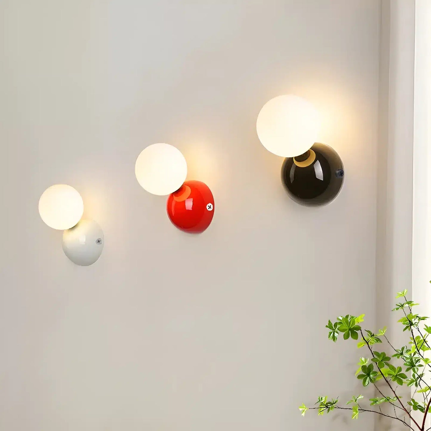 Applique Murale Boule Crème - Luminaire Décoratif d'Intérieur