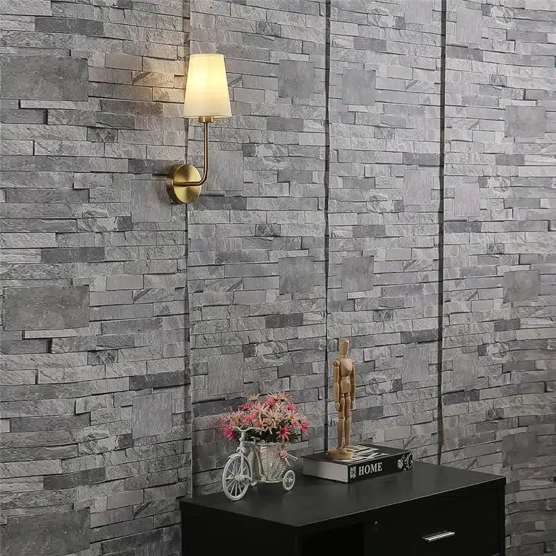 Applique Murale LED Minimaliste Moderne avec Abat-Jour en Lin