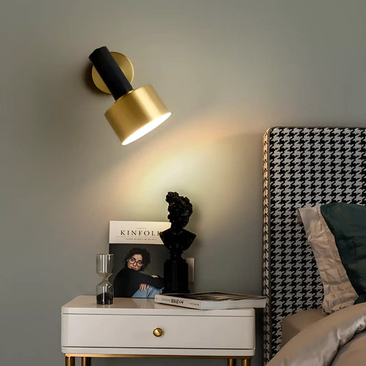 Applique Murale LED Moderne Nordique - Éclairage Intérieur Doré et Noir