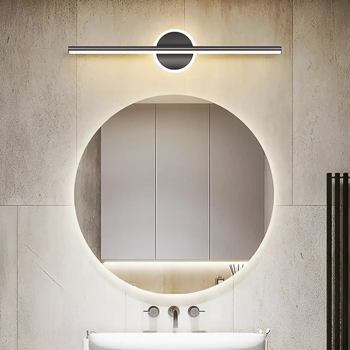 Applique Murale LED Moderne Style Rond pour Miroir, Luminaire Décoratif