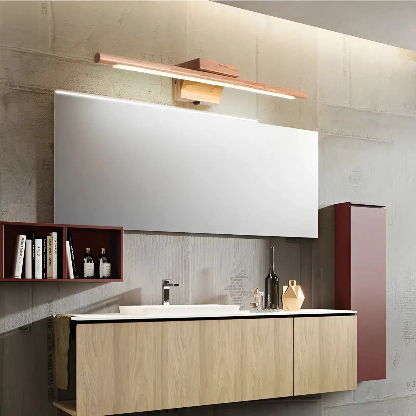 Applique Murale LED en Bois Massif Design Nordique Moderne