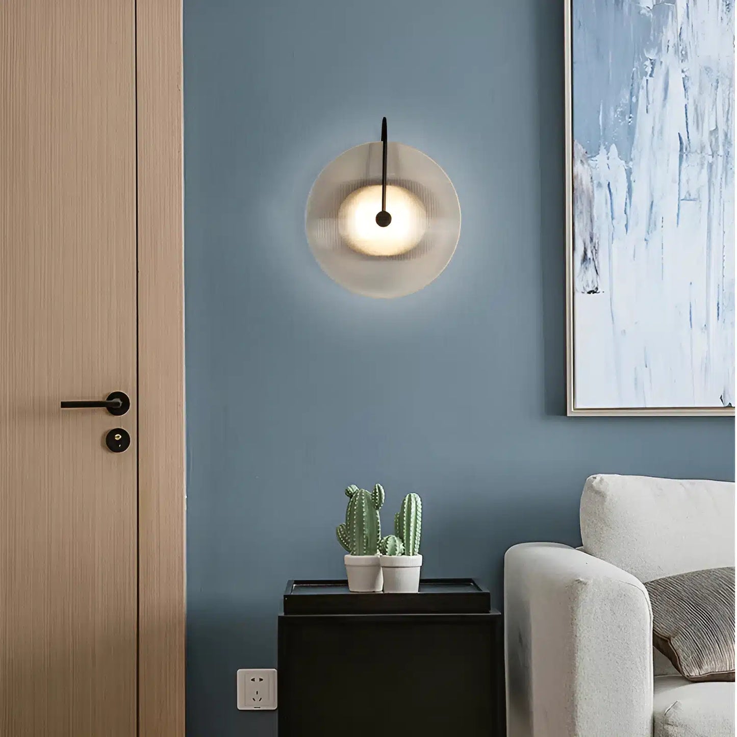 Applique Murale LED en Verre à Rayures Créatives pour Éclairage Décoratif