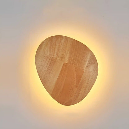 Applique Murale LED Ronde en Bois - Design Nordique Moderne
