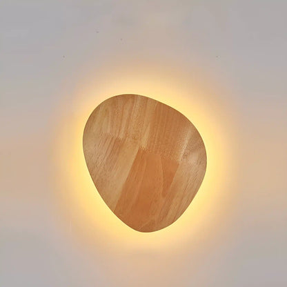 Applique Murale LED Ronde en Bois - Design Nordique Moderne