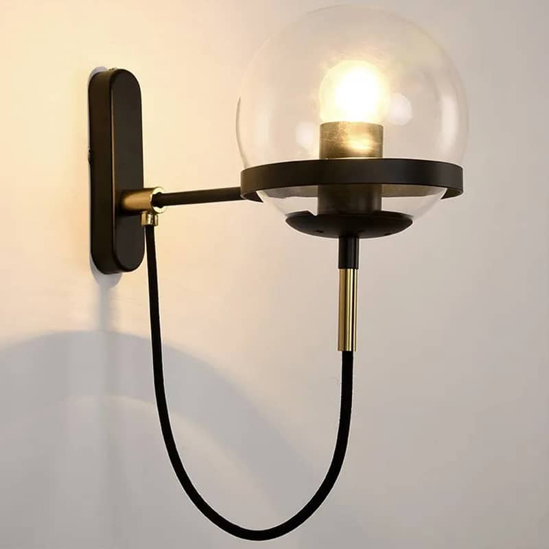 Applique Murale en Boule de Verre Nordique Moderne