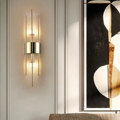 Applique Murale Moderne en Cristal et Acier pour salon