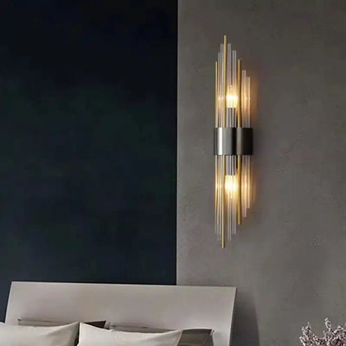 Applique Murale Moderne en Cristal et Acier pour salon