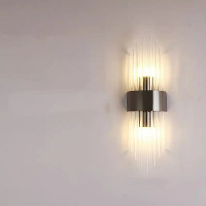 Applique Murale Moderne en Cristal et Acier pour salon