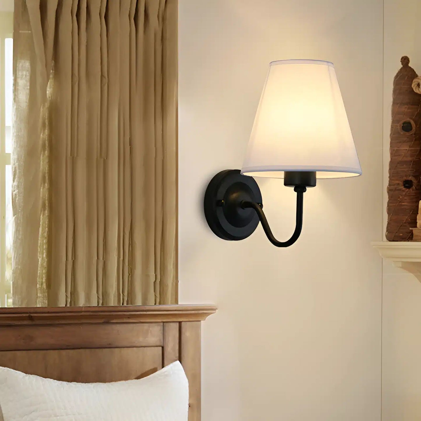 Applique Murale en Tissu Nordique – Luminaire Rétro Élégant