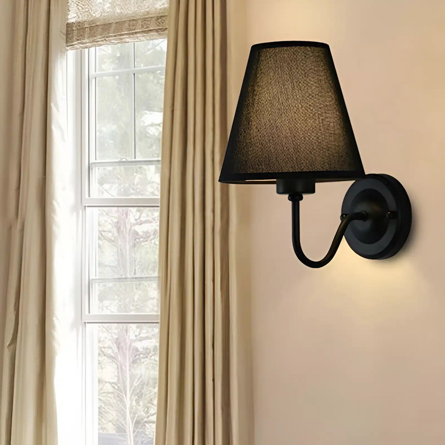 Applique Murale en Tissu Nordique – Luminaire Rétro Élégant