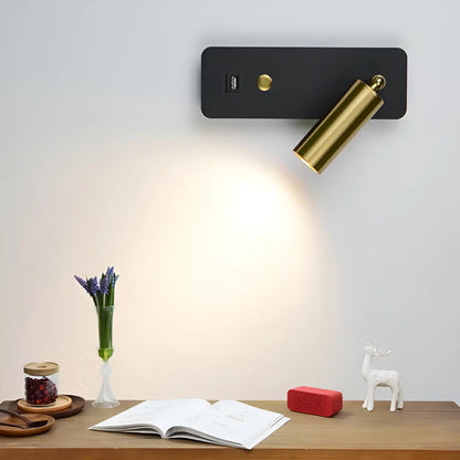 Applique murale LED avec interrupteur en forme de pilier pour chambre