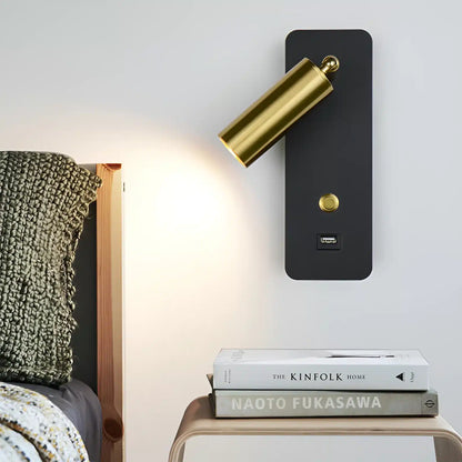 Applique murale LED avec interrupteur en forme de pilier pour chambre