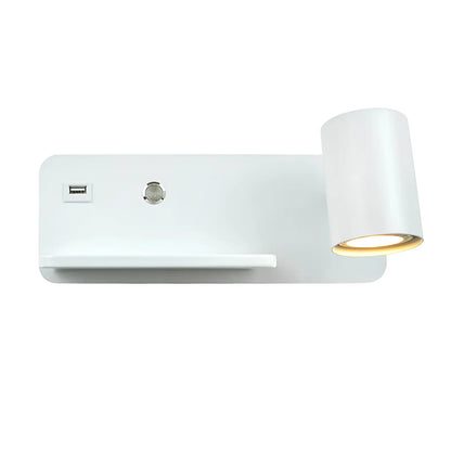 Applique murale LED avec plateau et USB pour chambre
