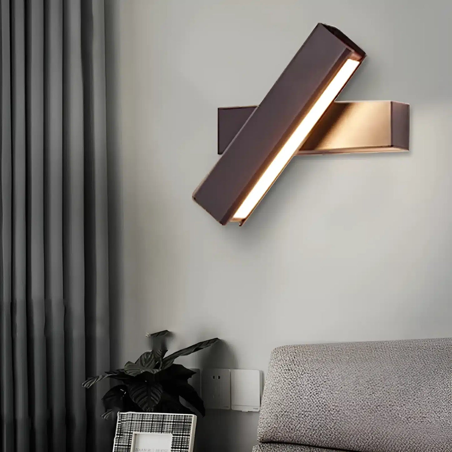 Applique murale LED en forme de barre pivotante pour chambre